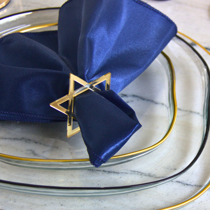 L2L Magen David Napkin Ring, Gold & Silver, Set of 6