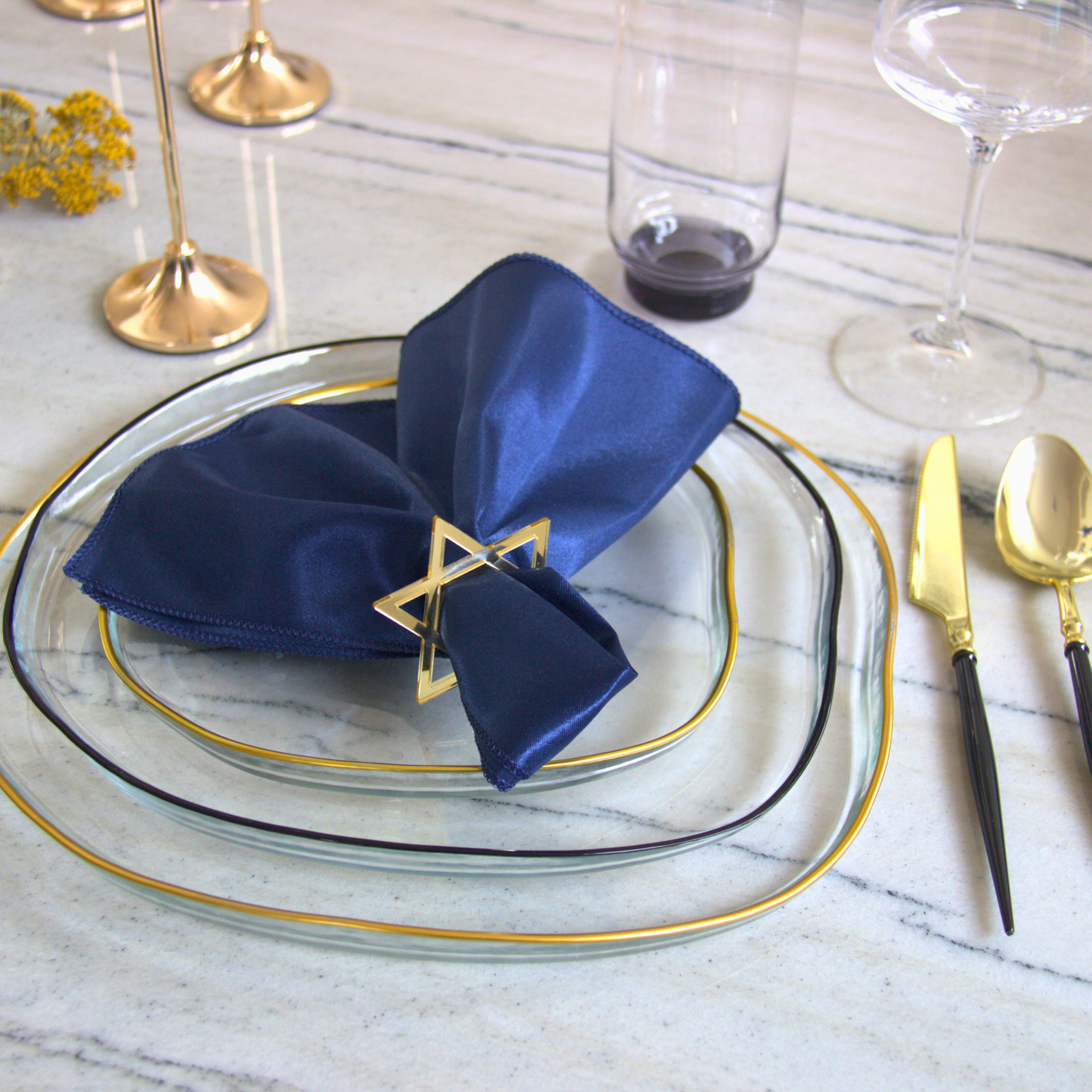 L2L Magen David Napkin Ring, Gold & Silver, Set of 6