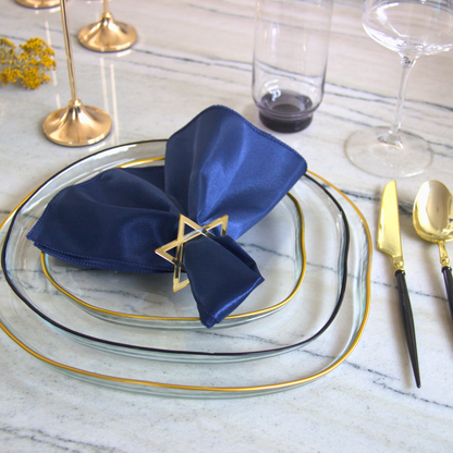 L2L Magen David Napkin Ring, Gold & Silver, Set of 6