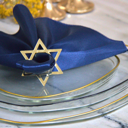 L2L Magen David Napkin Ring, Gold & Silver, Set of 6